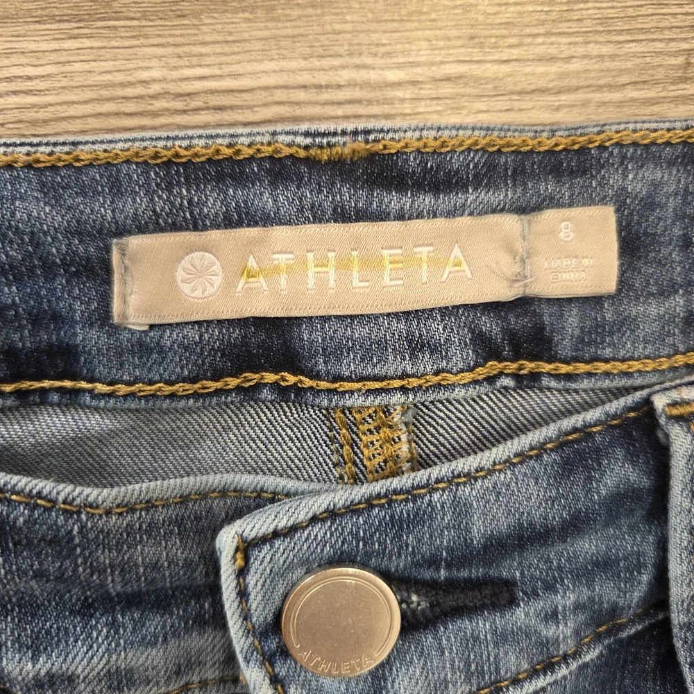 Athleta Sculptek Slim Straight Crop Jeans Women’s 8 Dark Wash - Picture 3 of 8